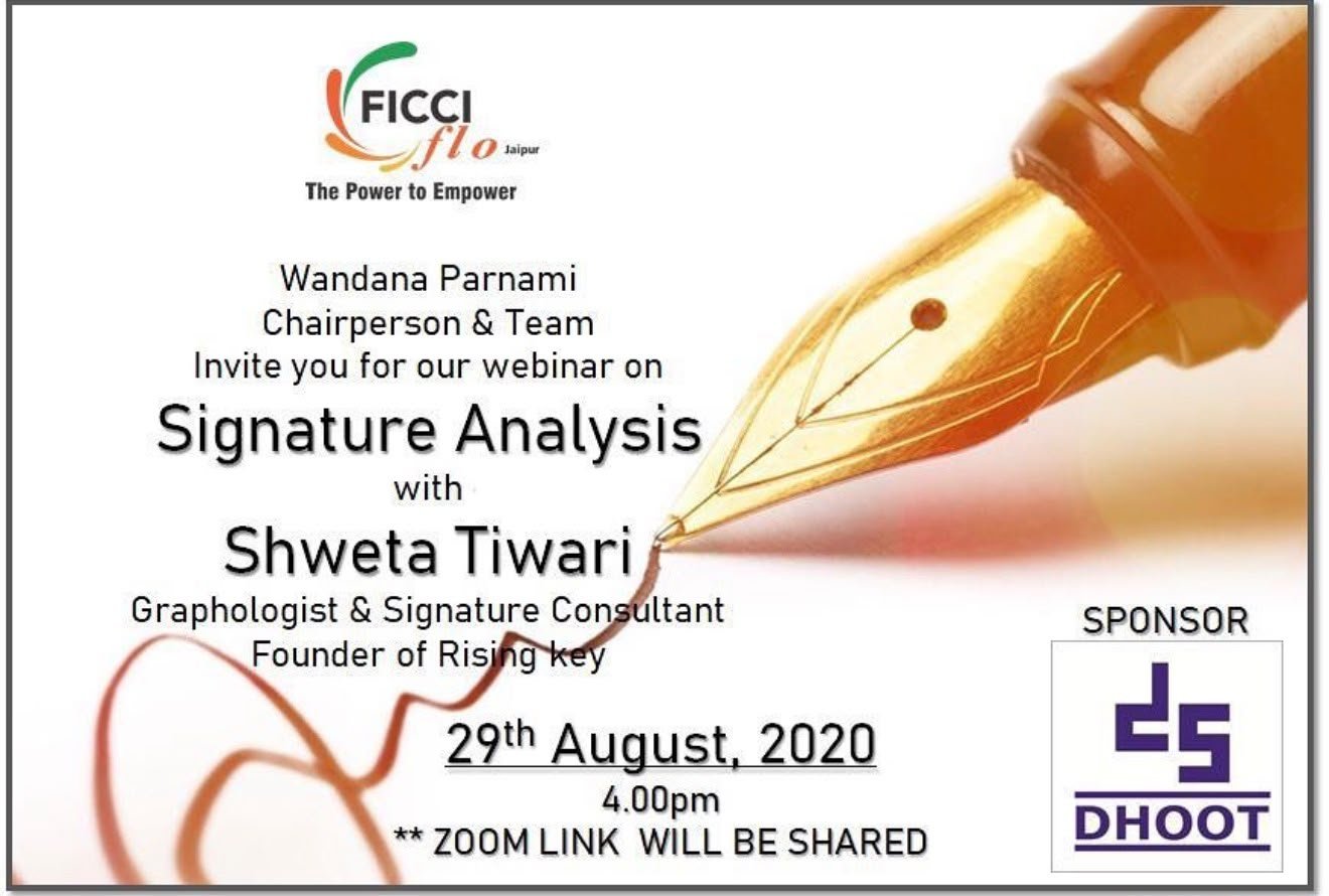 FICCI FLO Jaipur webinar: Signature Analysis, 29 August 2020